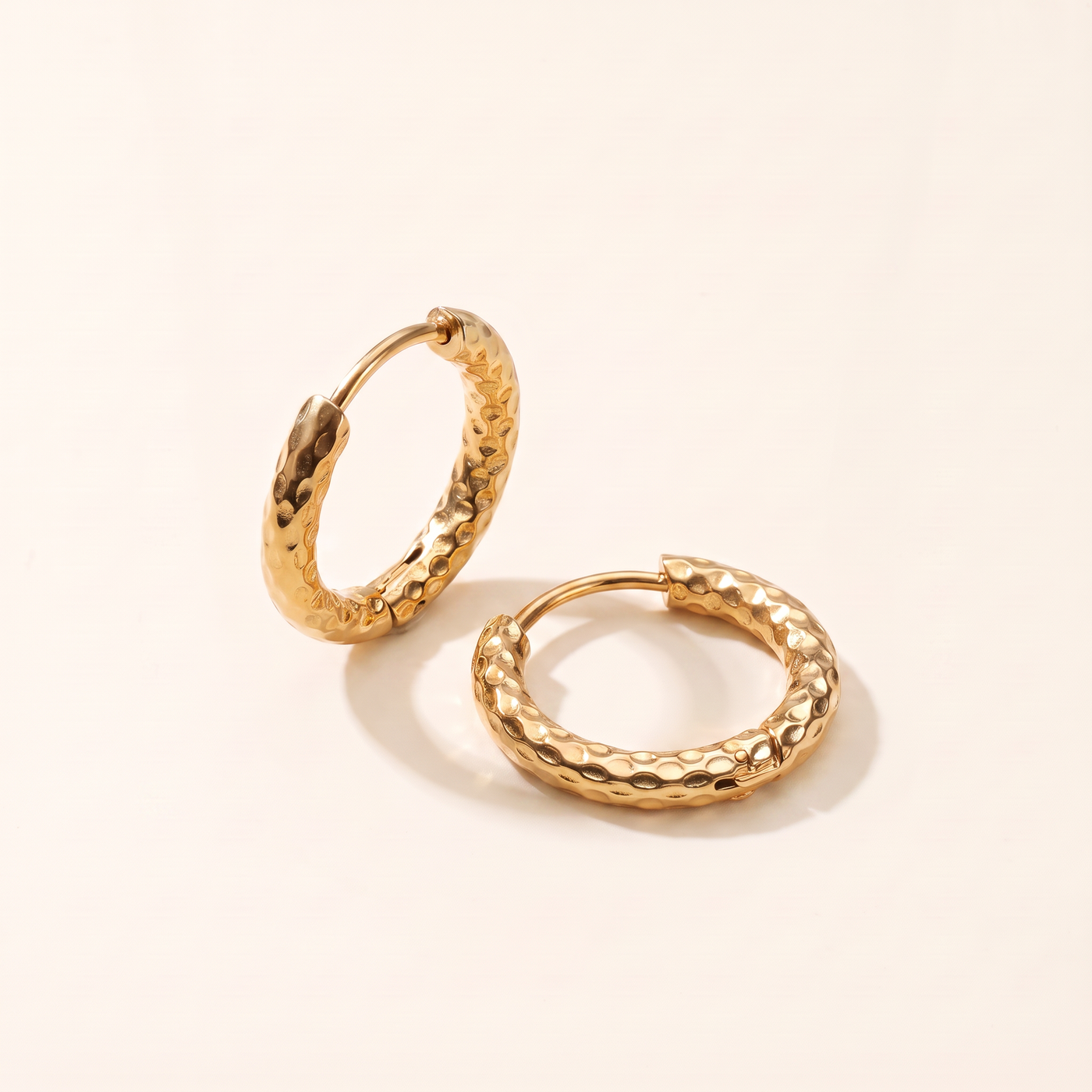 WILLA. Hammered Huggie Earrings