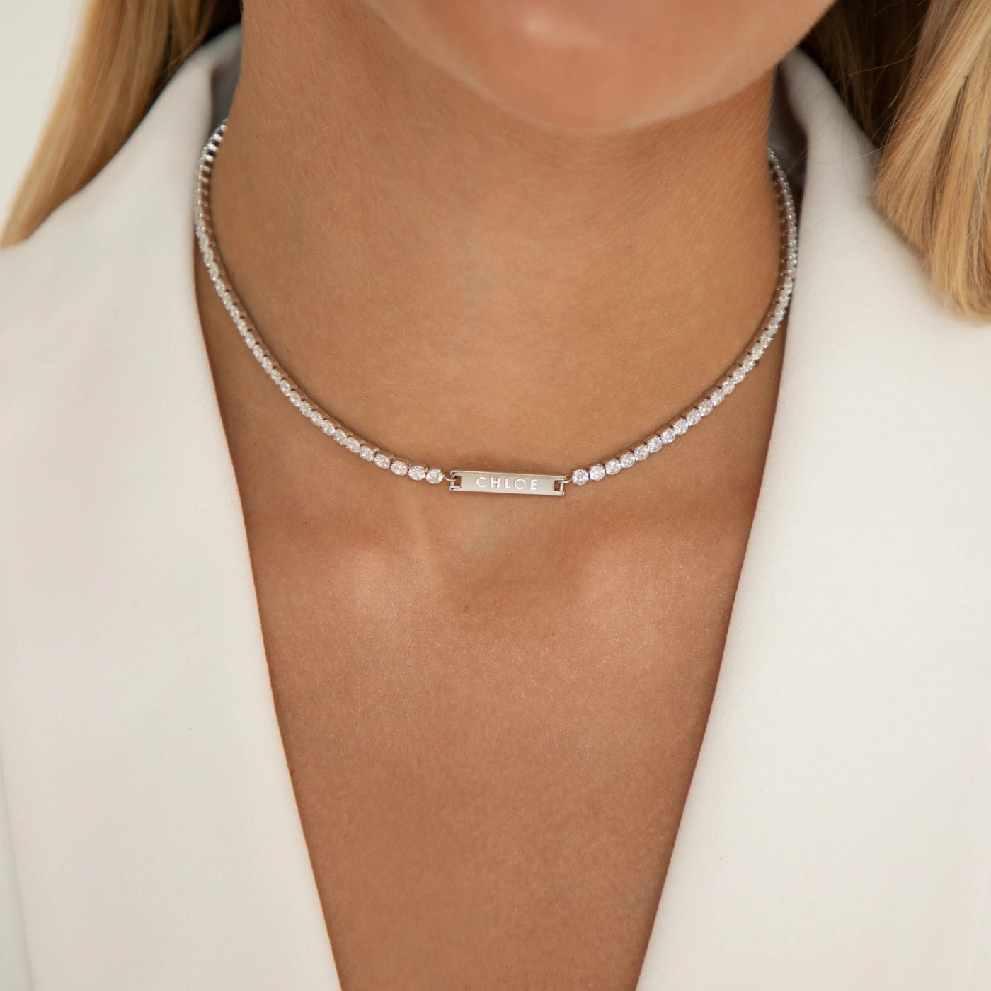 LEXIE. Engravable Tennis Necklace