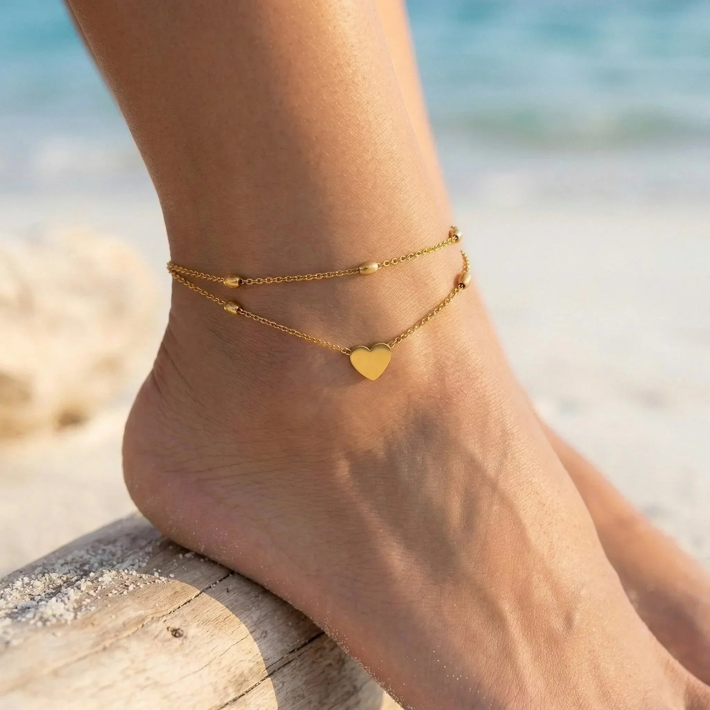 ODETTE. Layered Chain Anklet