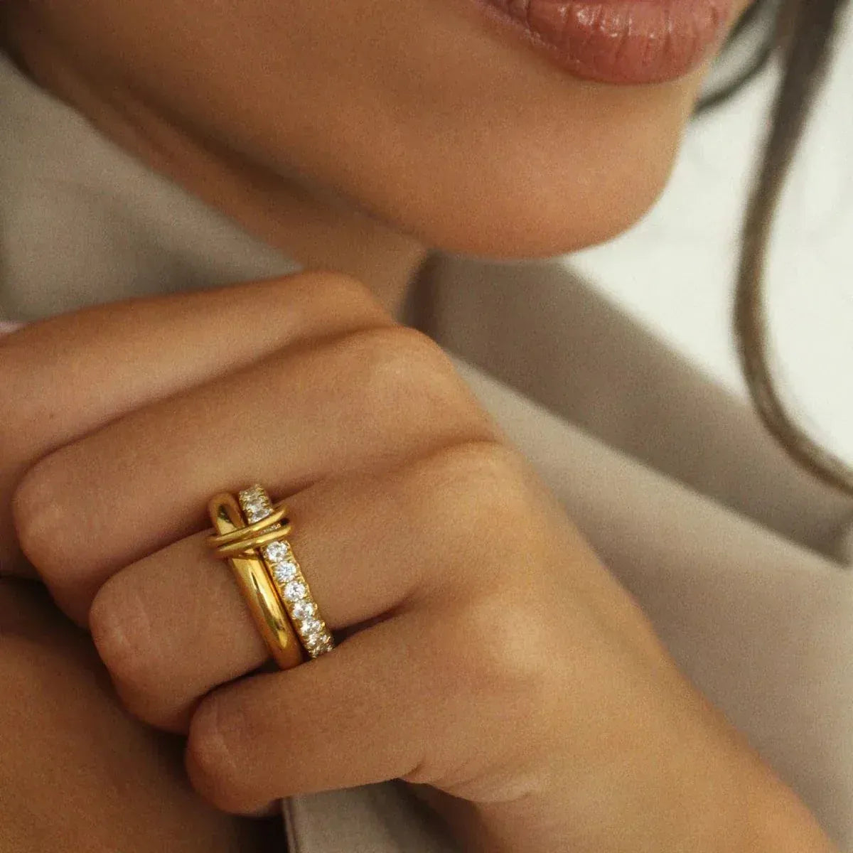 FREYA. Stacked Diamond Ring