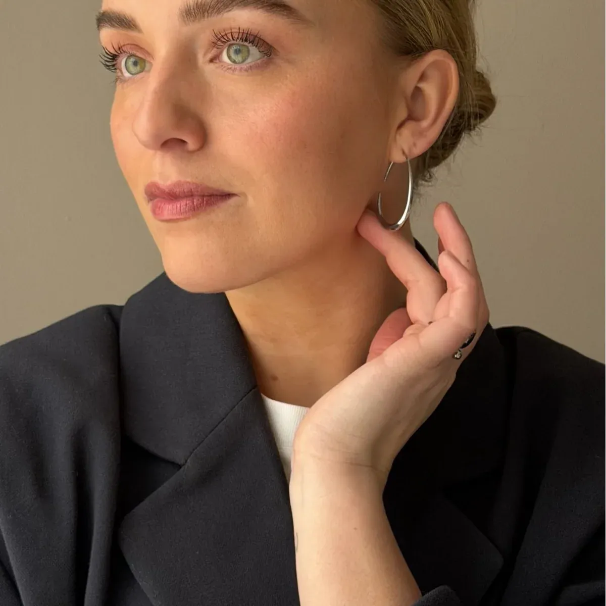 NADIA. Teardrop Hoop Earrings